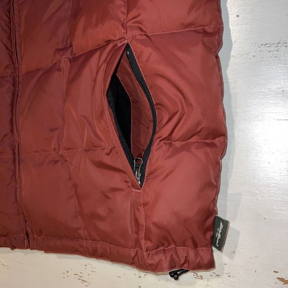 Eddie Bauer Down Puffer Vest Adult Extra Large Red Gray Reversible Goose Mens XL - Picture 8 of 16